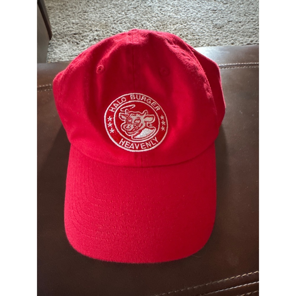 Halo Burger Hat Red‎ Baseball Cap Heavenly Cow OSFM Flint